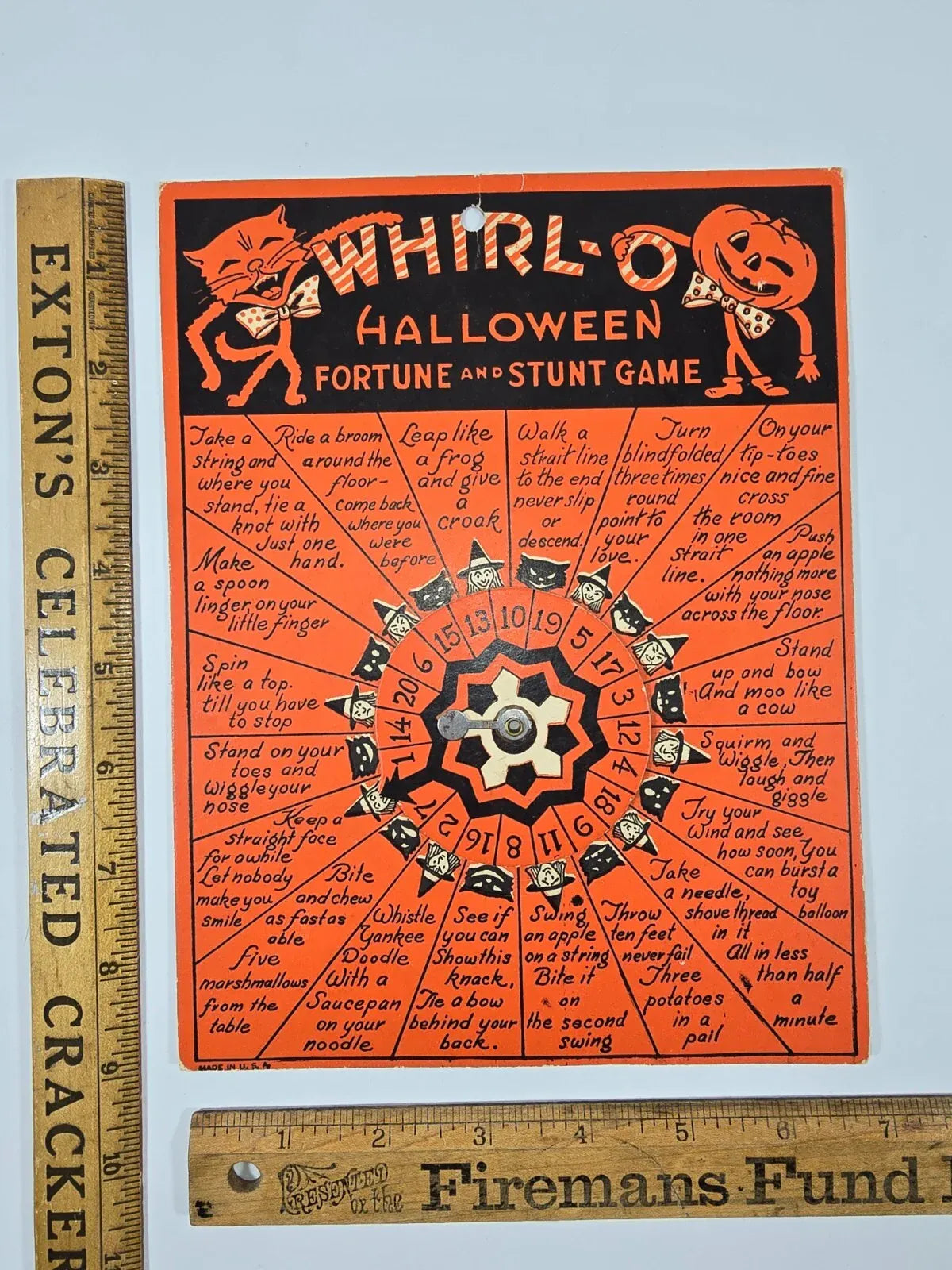 Rare 1930s WHIRL-O Halloween Fortune and Stunt Game â?Exceptional Condition!
