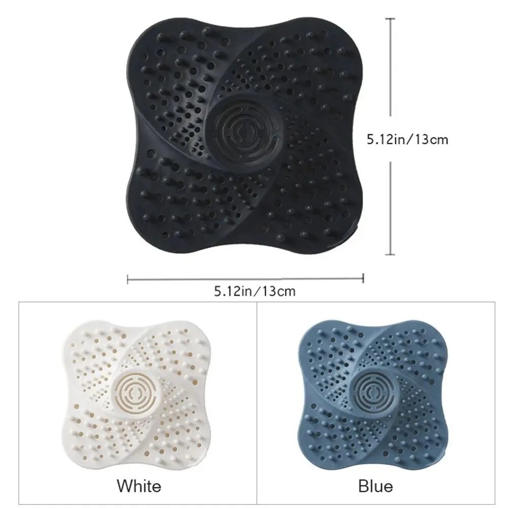 Drain Hair Catcher with Spiral Ridges and Suction Cup Anchors, Lift  Handle