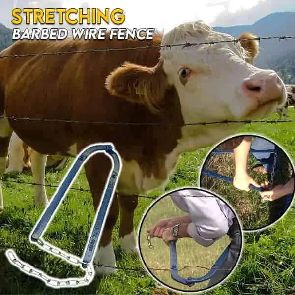 Fence Wire Strainer Tool with Dual Grips and Lever Mechanism, 48cm