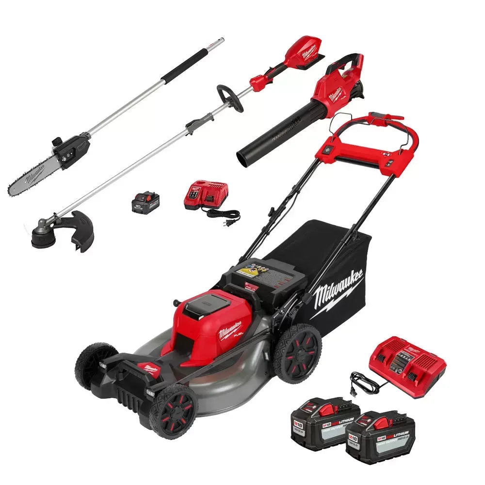 Milwaukee 2823 M18 18V Mower w/ Blower / String Trimmer / Pole Saw Attachment
