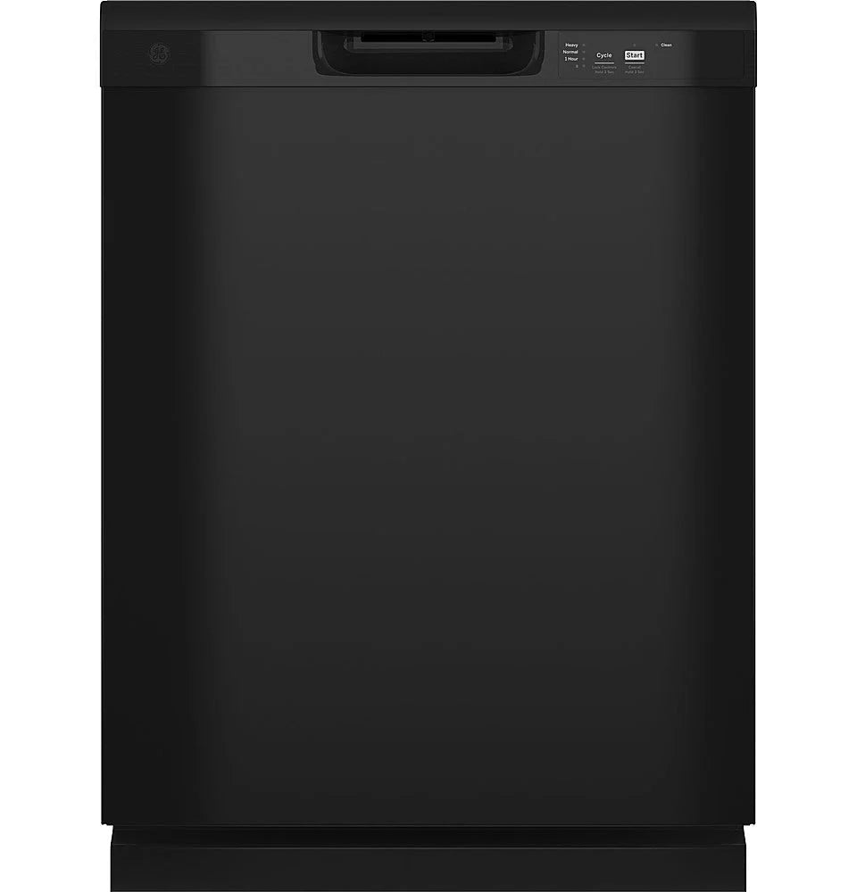 GE - Front Control Dishwasher with 60dBA - Black