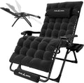 Amopatio Oversized Zero Gravity Chair with Cushion, XL Folding Outdoor Lounge Reclining Patio Chair with Tray/Footrest/Headrest for Camping Sunbathing Relaxing