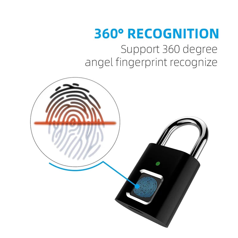 Fingerprint Padlock with App Control and 10-Print Storage, 6-Month  Battery