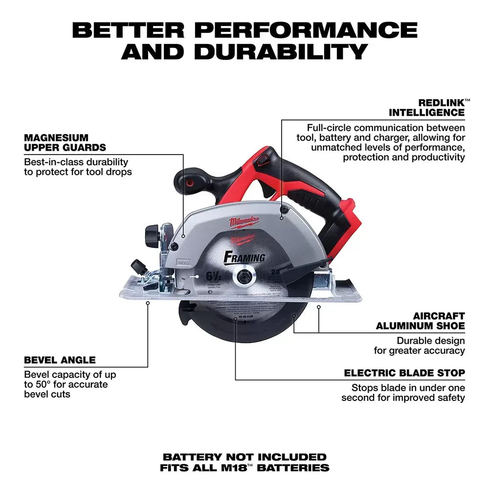 Milwaukee 2695-24B M18 18V 4 Tool Cordless Combo Kit w/ Circular Saw and Impact