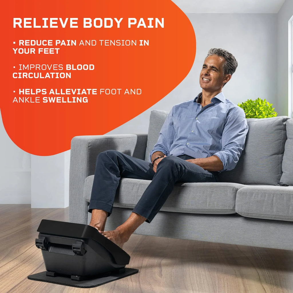 LifePro Foot Massager for Neuropathy - Relaxing Calf & Foot Therapy with Heat Option for Maximum Soothing Effect, Blood Revitalization (Black)