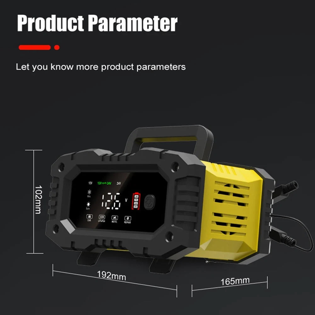 20A/10A Car Motorcycle Battery Charger 12V/24V Smart Charger Lithium Agm