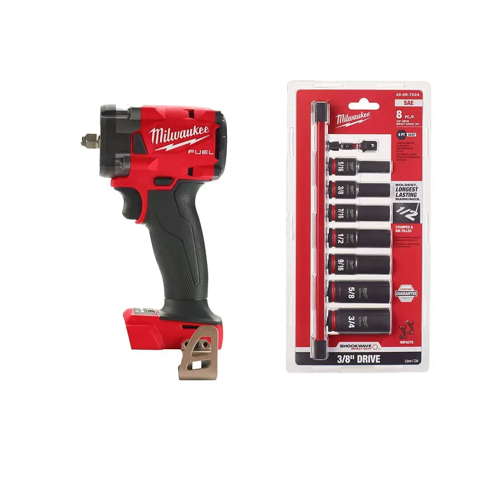 Milwaukee Pre-Sale 2854-20SAE M18 FUEL 18V 3/8 Impact Wrench w/ 8PC SAE Sockets