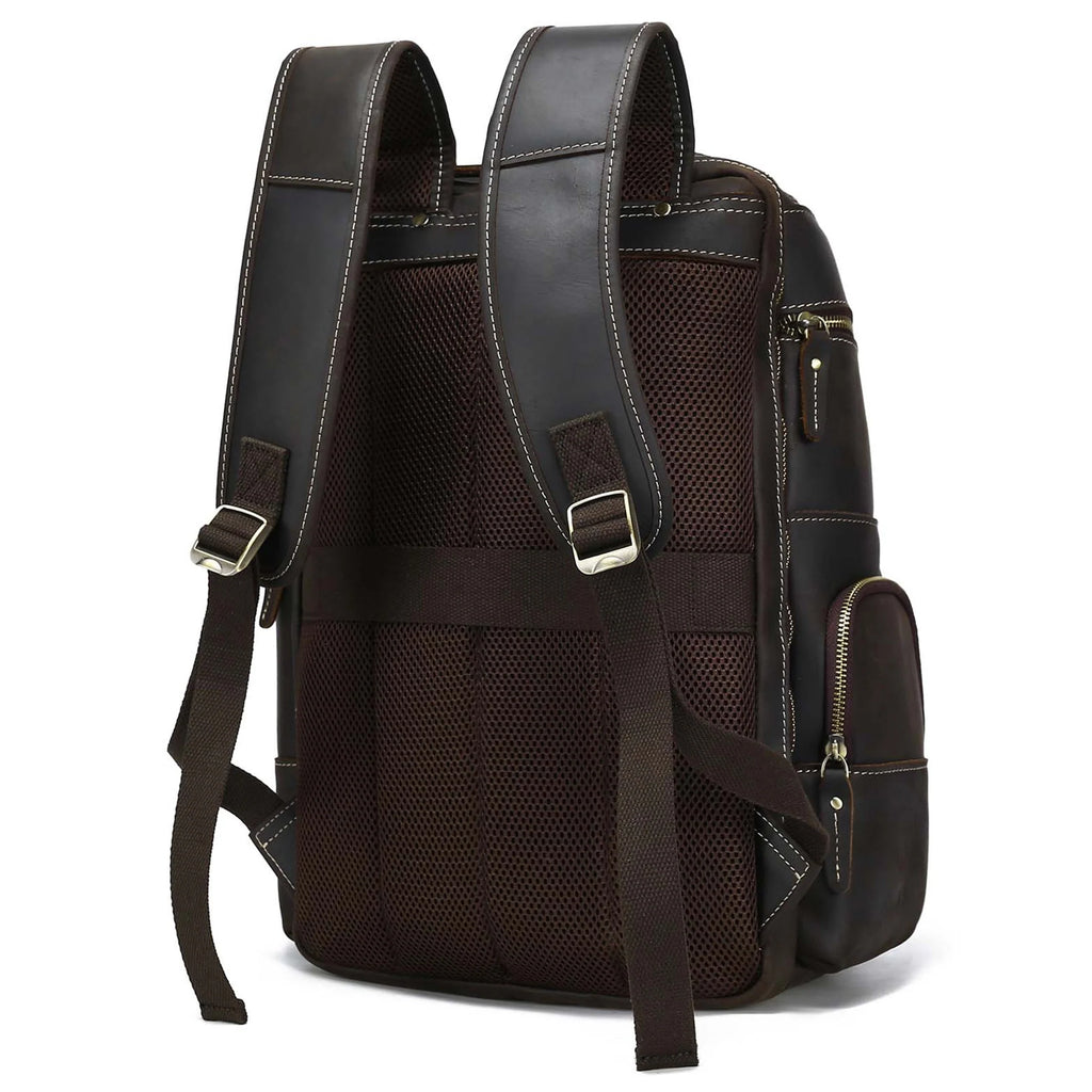 15.6 Full Grain Leather Laptop Backpack