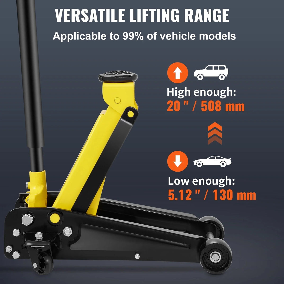 VEVOR Low Profile Floor Jack 3 ton Heavy Steel Single Piston Hydraulic Pump