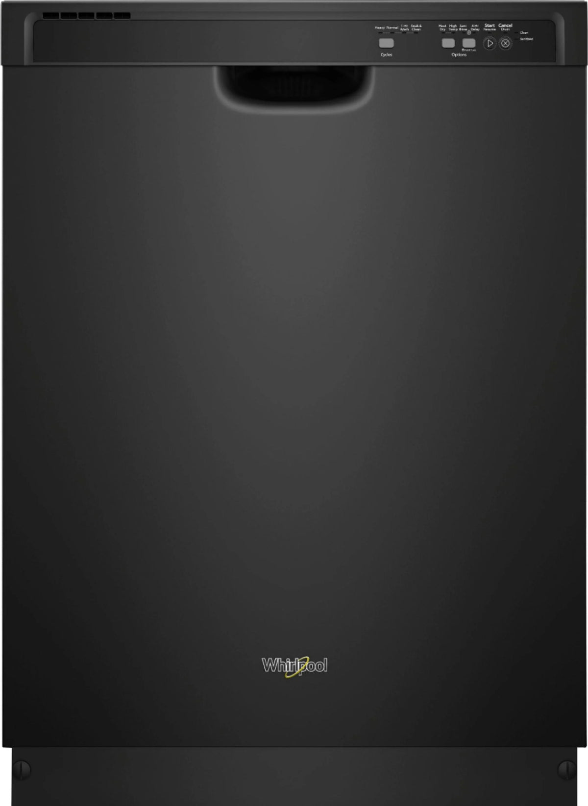 Whirlpool - 24 Front Control Tall Tub Built-In Dishwasher - Black