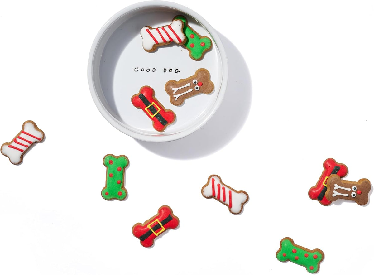 Dog Treat Advent Calendar with 24 Gingerbread Biscuits and Hand Decorated Designs