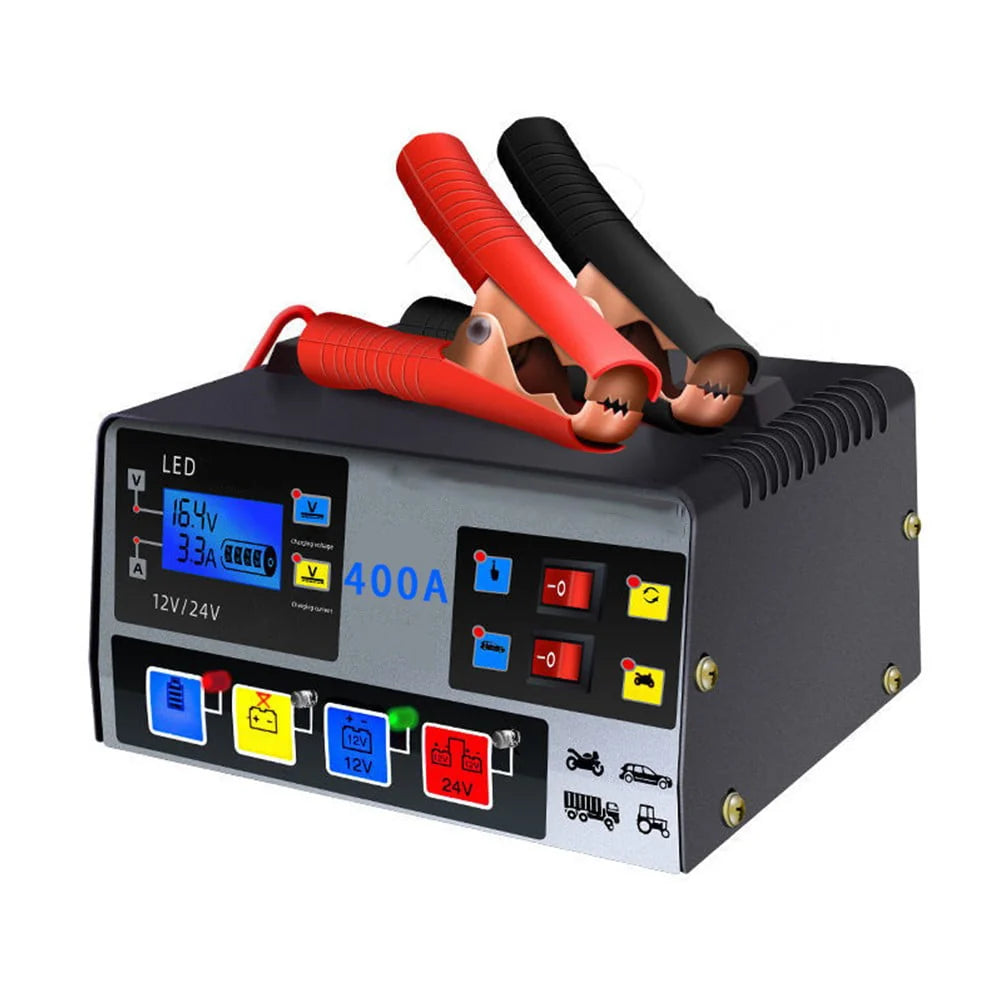 Car Battery Charger Fully Automatic High Frequency Intelligent Pulse Repair LCD