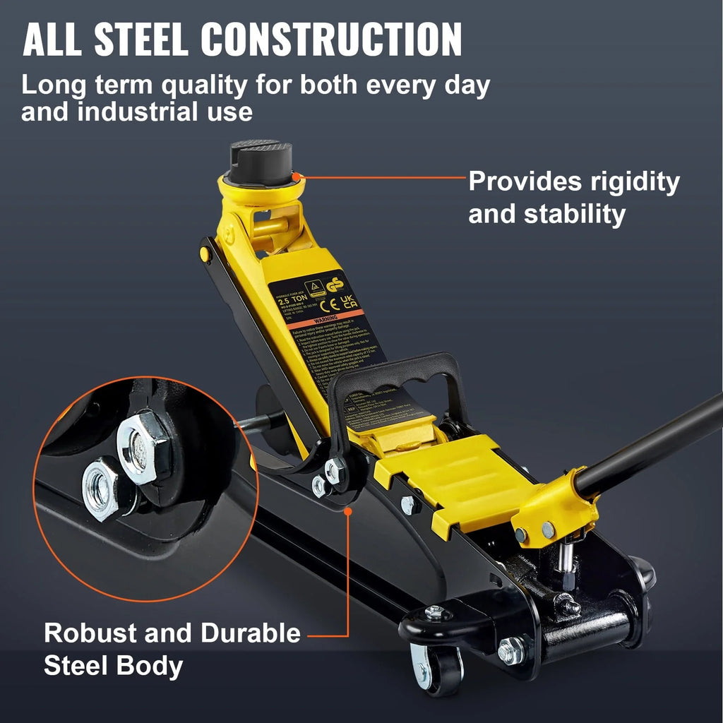 SKYSHALO 2.5 ton Heavy Steel Single Piston Hydraulic Pump Low Profile Floor Jack