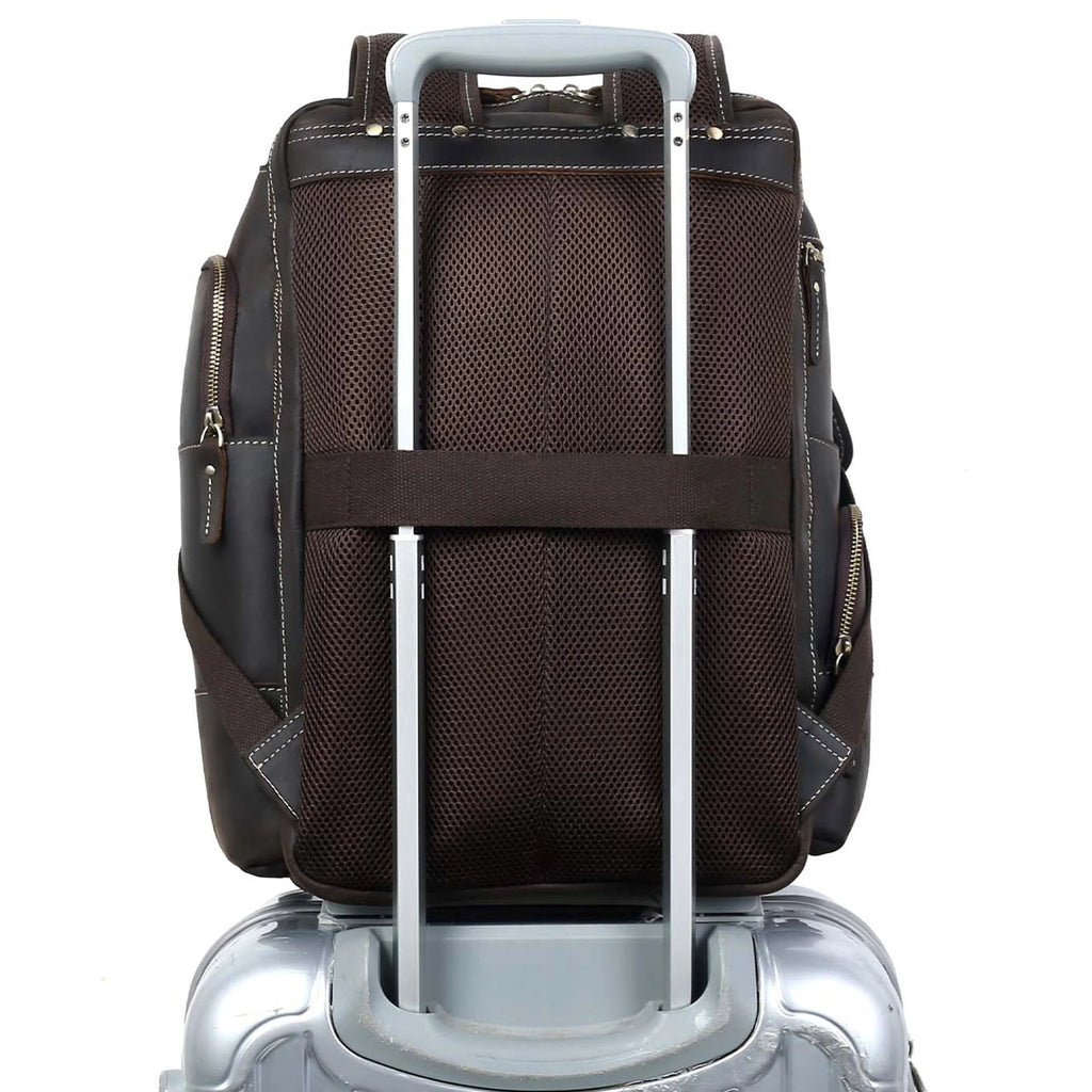 15.6 Full Grain Leather Laptop Backpack