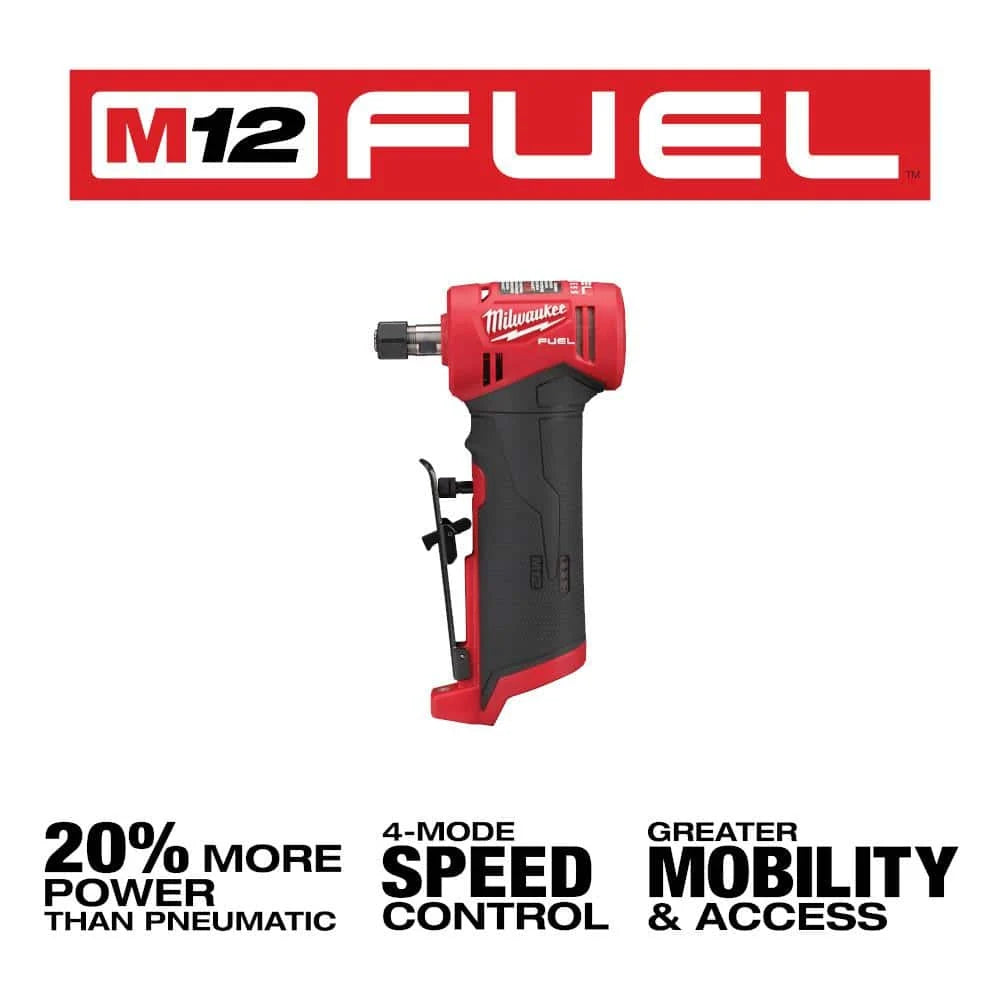 M12 FUEL 12V Lithium-Ion Brushless Cordless 1/4 in. Right Angle and Straight Die Grinder Kit (Tool-Only Kit) 2485-20-2486-20