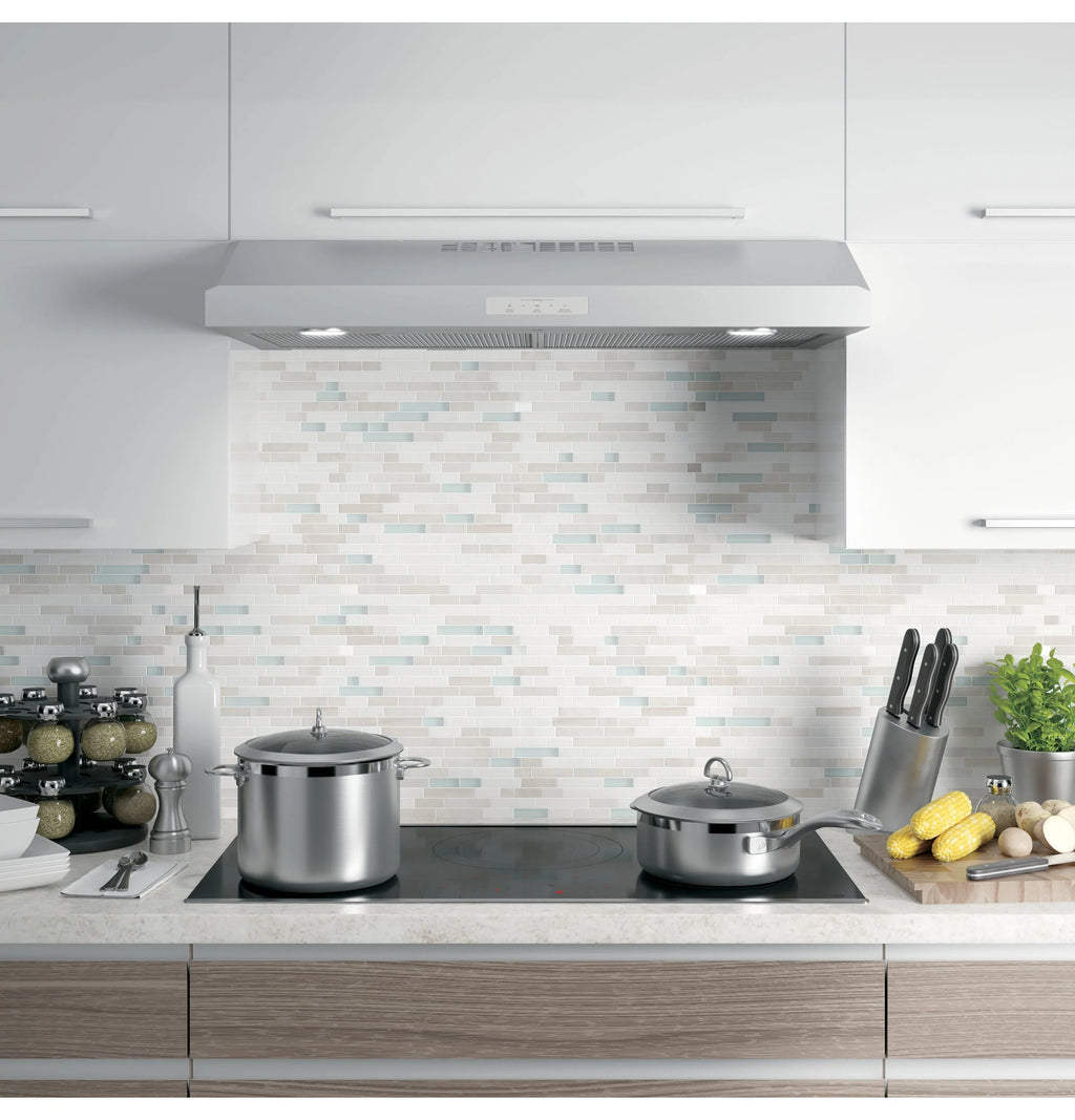GE Profile - 36 Convertible Range Hood - Stainless steel