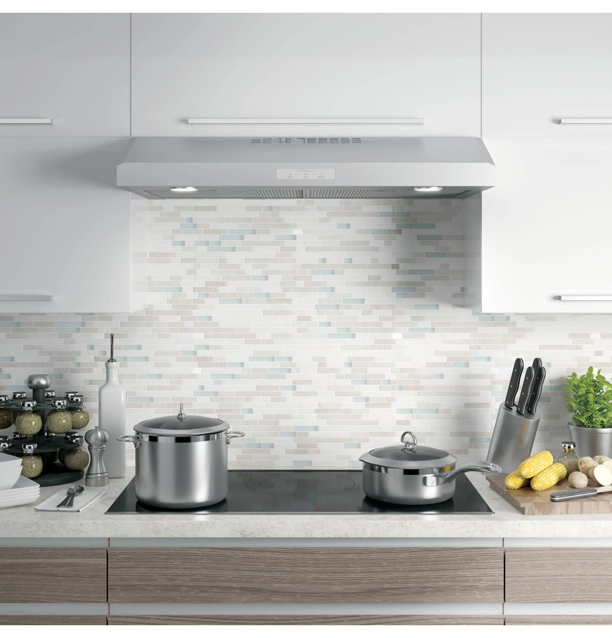 GE Profile - 36 Convertible Range Hood - Stainless steel