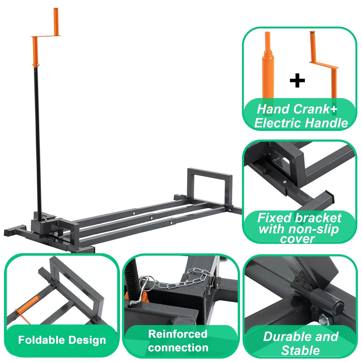 WIILAYOK Lawn Mower Lift Jack with Manual Handle & Power Tool,Riding Telescopic Lift with 882 Lbs Weight Capacity for Garden Tractors Lawn Mowers
