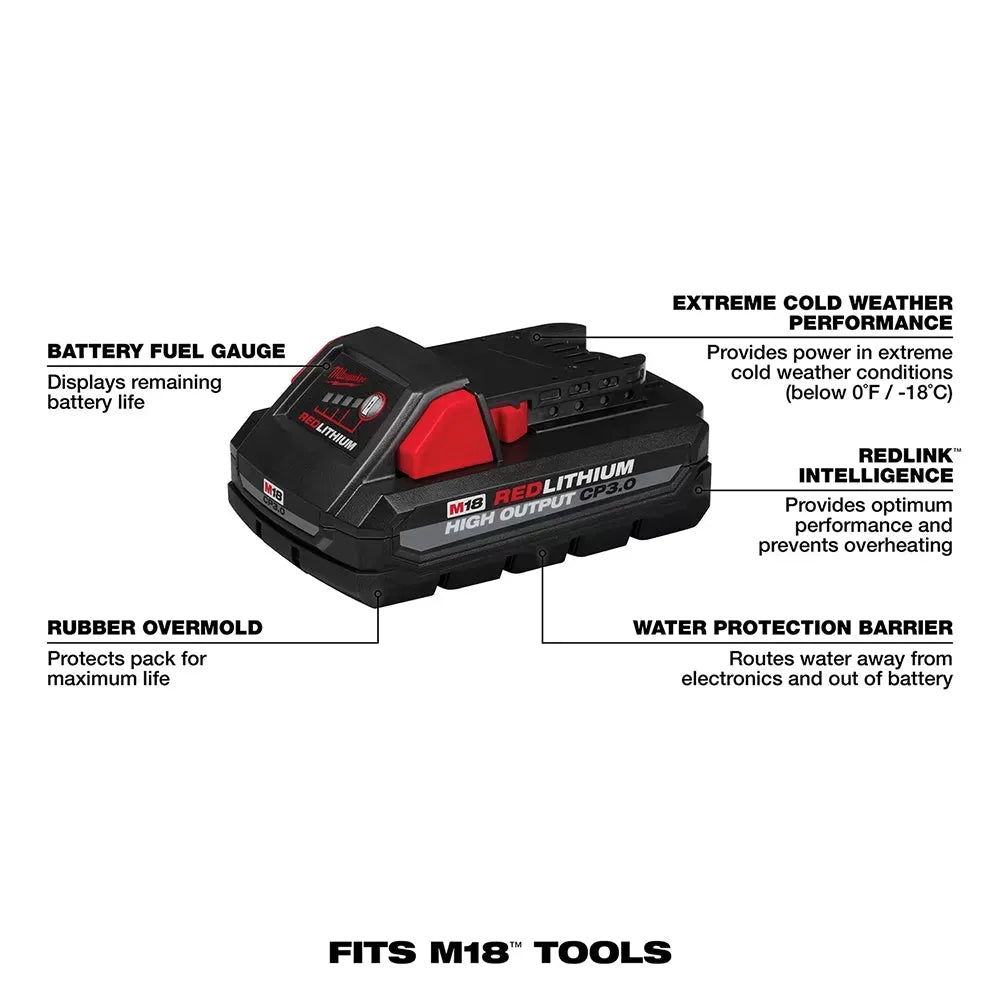 Milwaukee 48-59-1835 M18 18V 3.0Ah REDLITHIUM High Output Compact Starter Kit