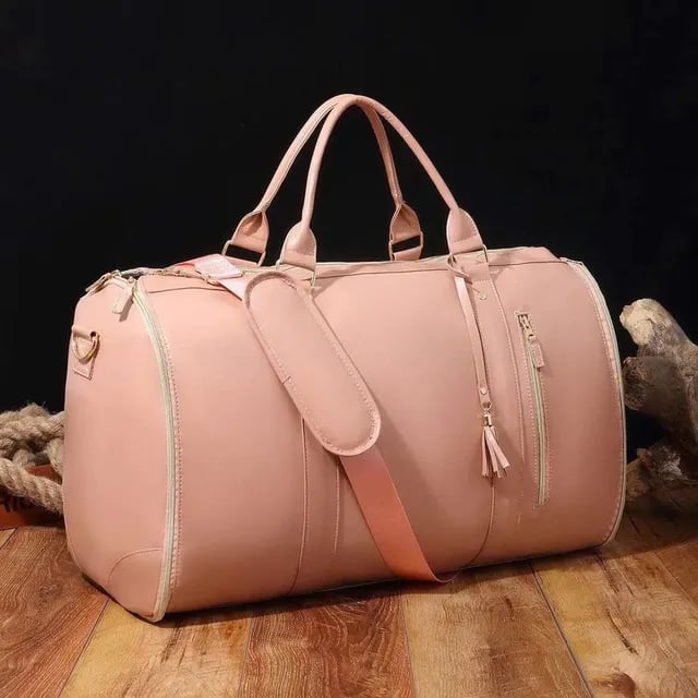 Foldable Carry On Travel Bag with Garment Hanging Zone and Rolling  Wheels