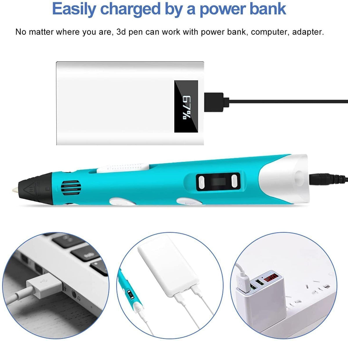 3D Printing Pen with Variable Speed Control and Cooling Safety  System