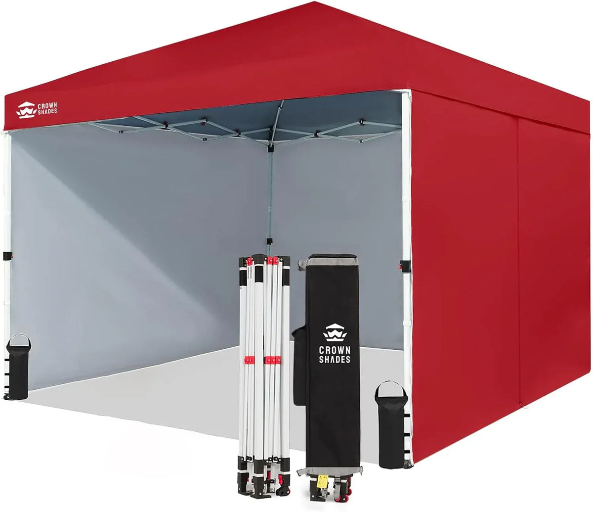 10X10 Comercial Instant Canopy Pop Up Tent with Center Lock (10x10 with 4 Sidewalls, Black)