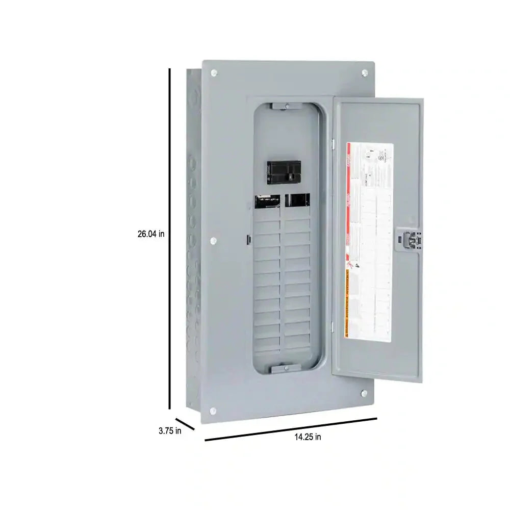 Square D Homeline 100 Amp 24-Space 48-Circuit Indoor Main Breaker Plug-On Neutral Load Center With Cover(HOM2448M100PCVP)