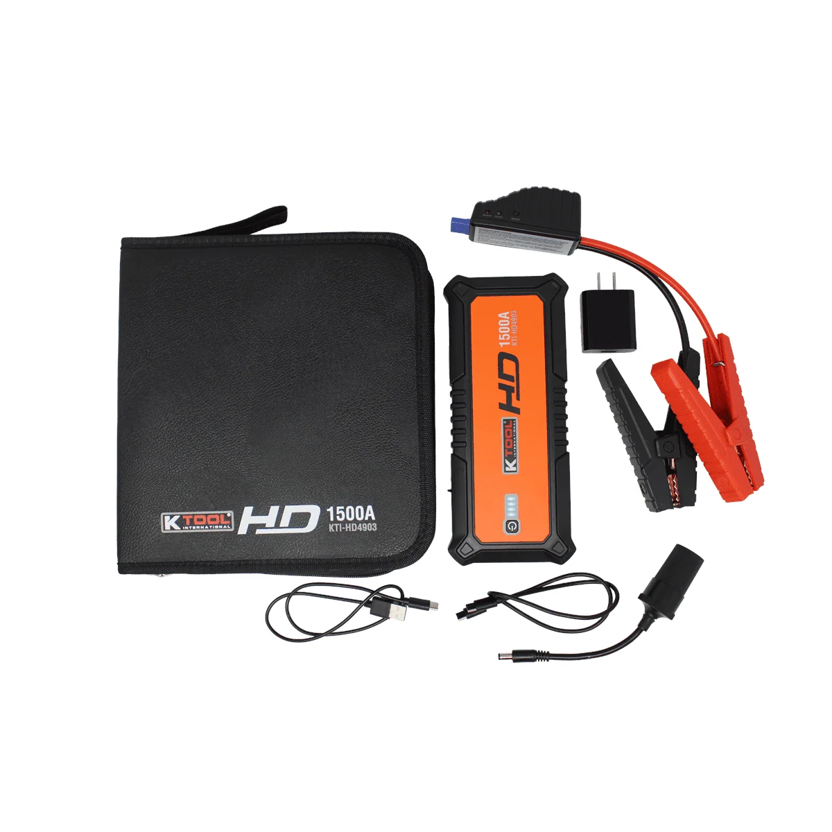 K Tool HD Power Bank Portable Charger Heavy Duty Jump Starter 24000 mAh Jump Starters for Gasoline Engines and 11.0L Diesel Engines Lithium Polymer Emergency Light