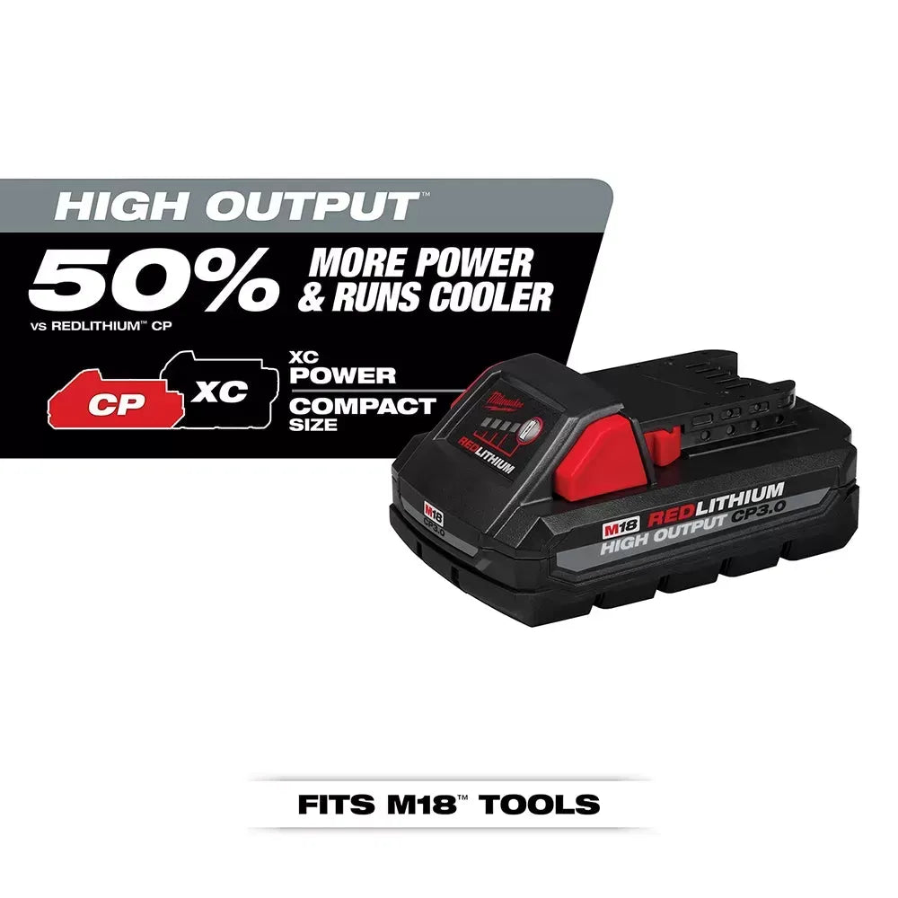 Milwaukee 48-11-1837 M18 18V 3.0Ah REDLITHIUM Compact Battery Pack, 2pk