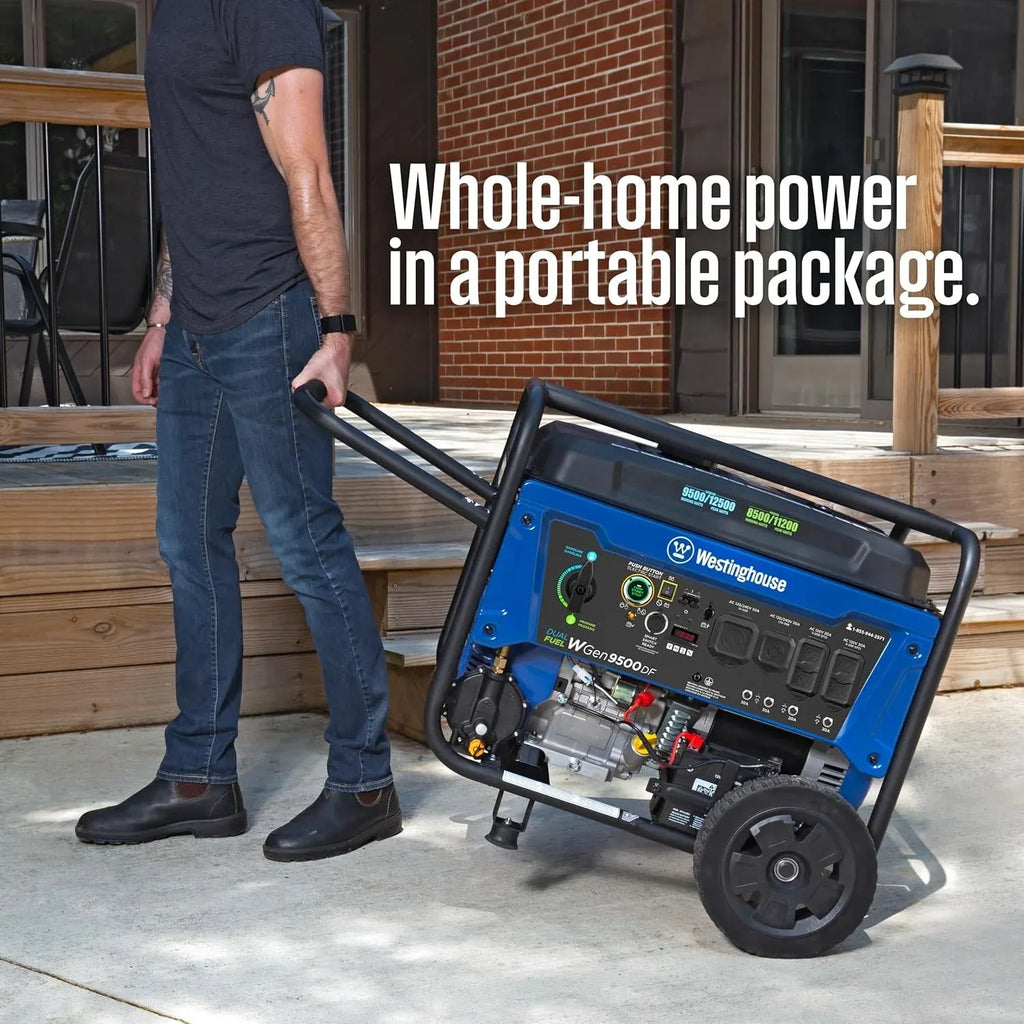 Westinghouse 12,500-W Portable Dual Fuel Gas Home Backup Generator, Remote Start