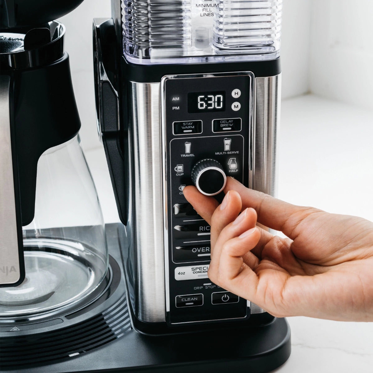 Ninja CM401 - 10-Cup Specialty Coffee Maker with Fold-Away Frother and Glass Carafe CM401 - Black/Stainless Steel
