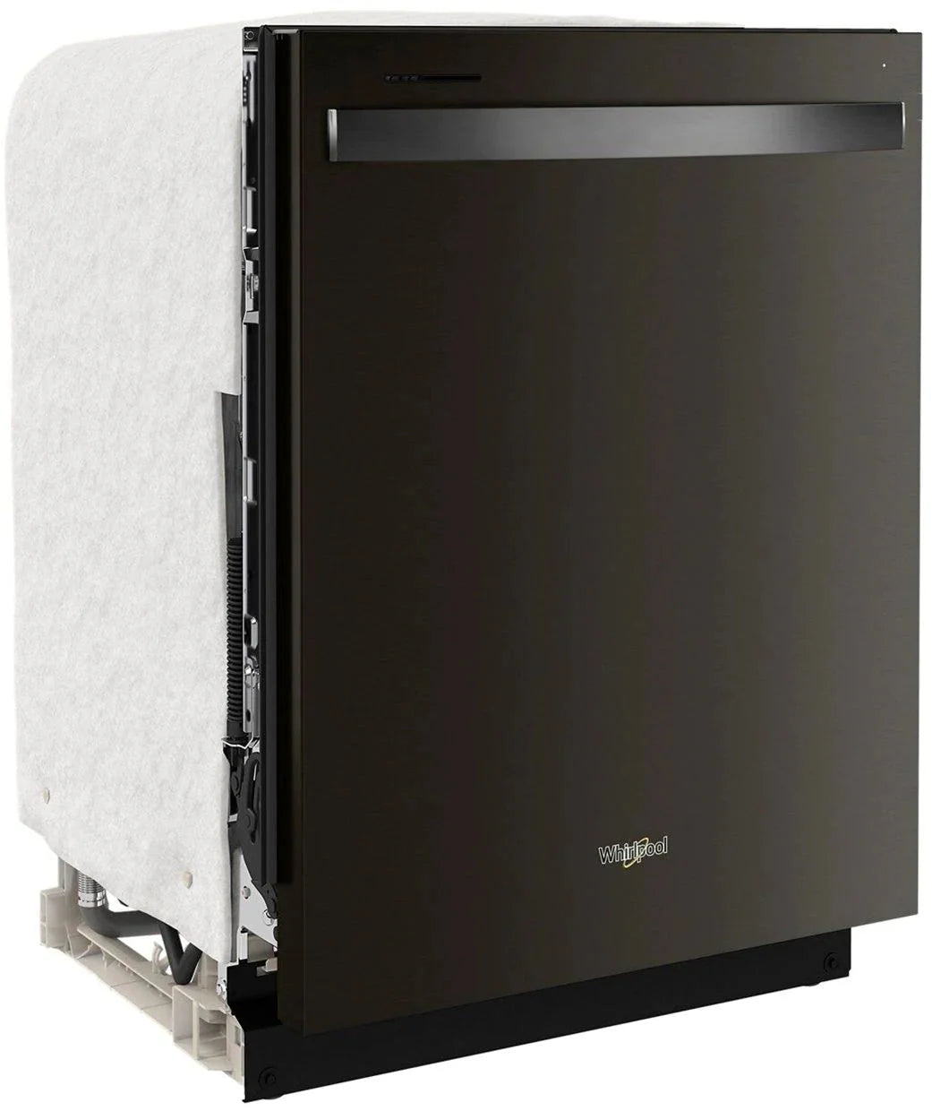 Whirlpool - 24 Top Control Built-In Dishwasher with Stainless Steel Tub, Large Capacity, 3rd Rack, 47 dBA - Black stainless steel