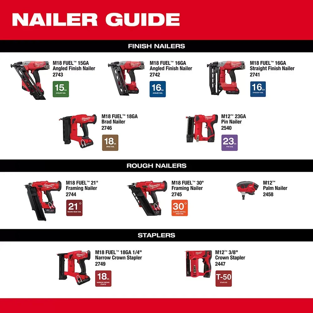 Milwaukee 2745-20EM M18 FUEL 18V 30 Degree Framing Nailer w/ EXT Capacity Mag