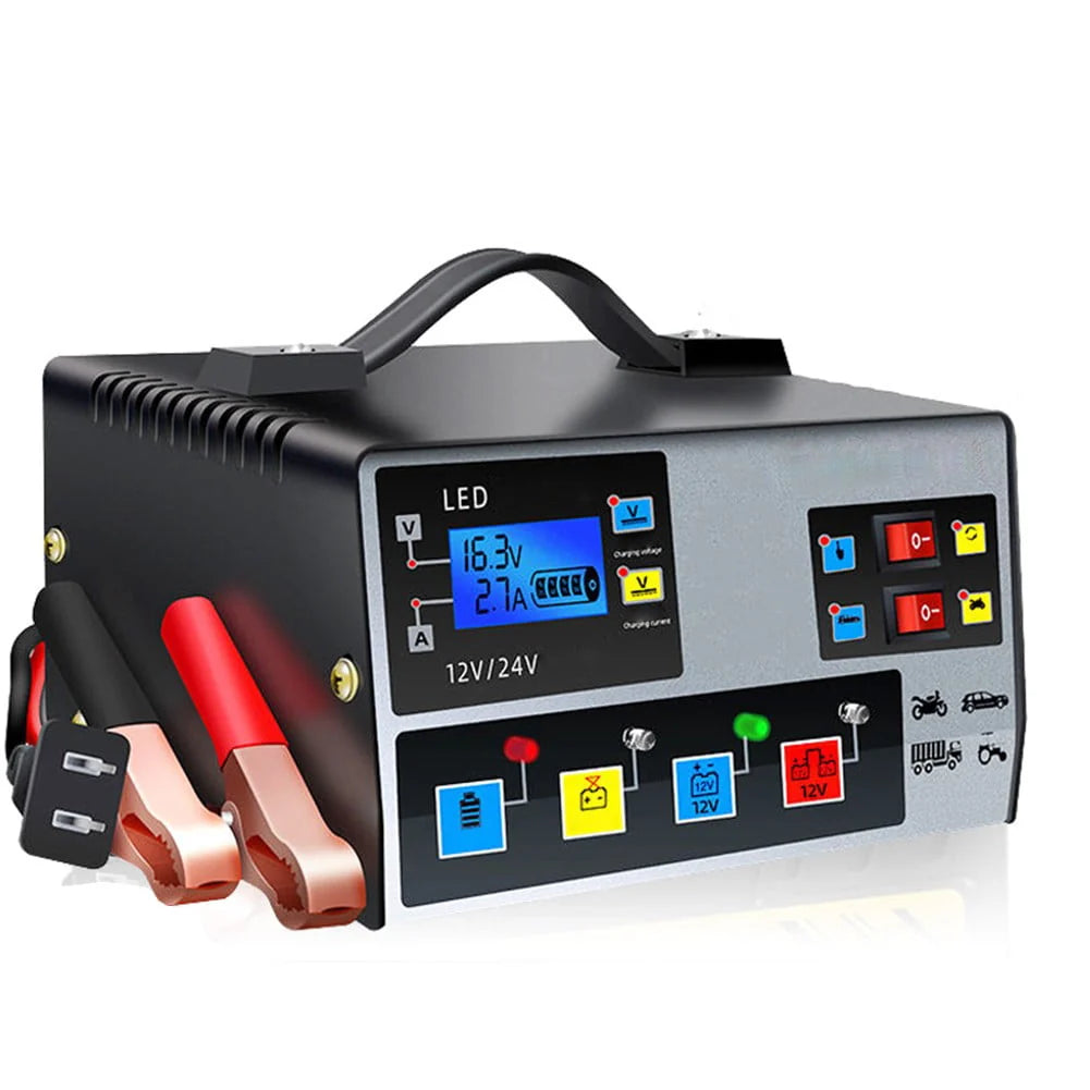 Car Battery Charger Fully Automatic High Frequency Intelligent Pulse Repair LCD