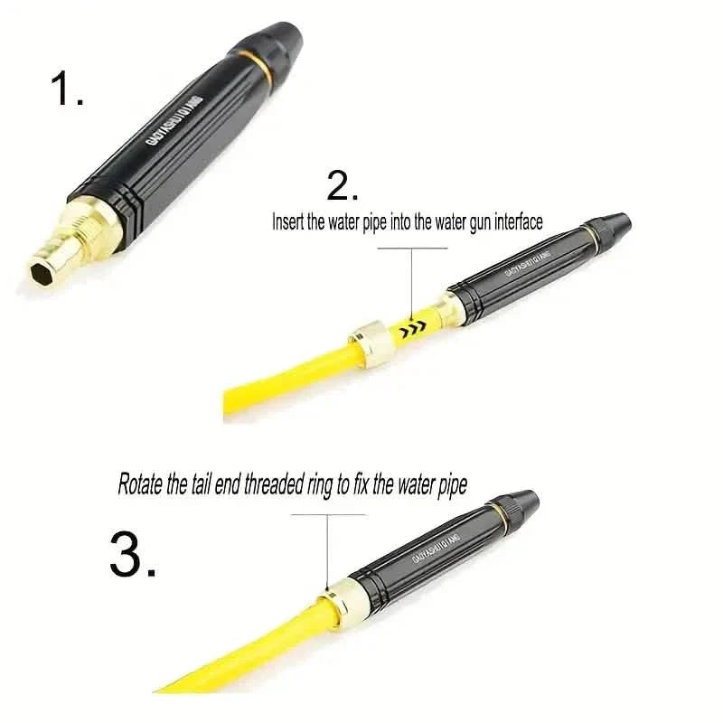 Garden Hose Spray Nozzle with Trigger Lock and Extendable Tube, Four Spray  Patterns