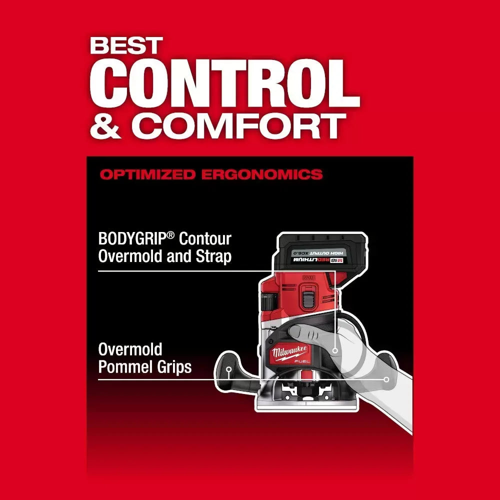 Milwaukee 2838-20 M18 FUEL 18V 1/2 Cordless Lithium-Ion Router - Bare Tool
