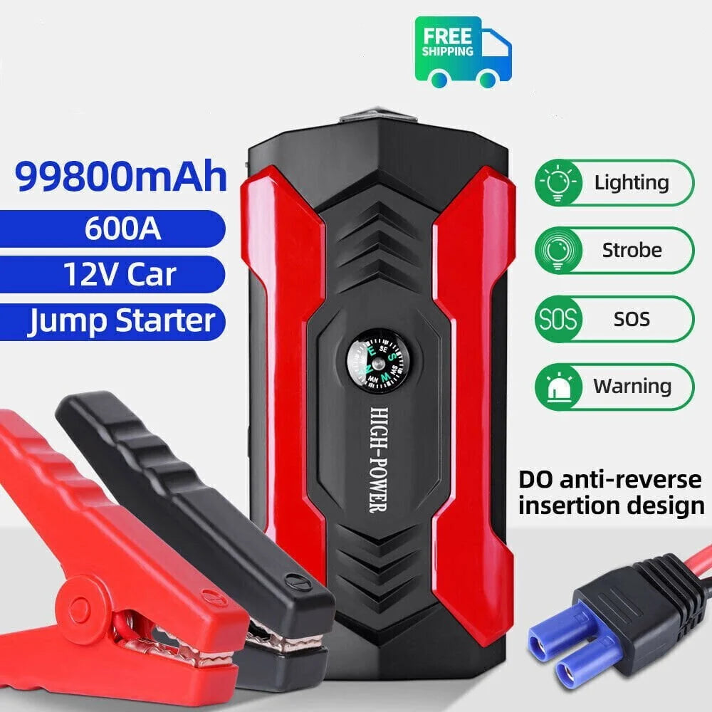 Car Jump Starter, 99800mAh Portable Charger Power Bank with LED Flash Light