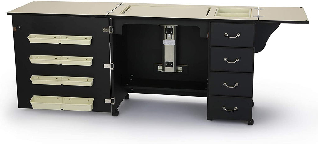 353 Sewing Cabinet with Airlift and Storage, Black