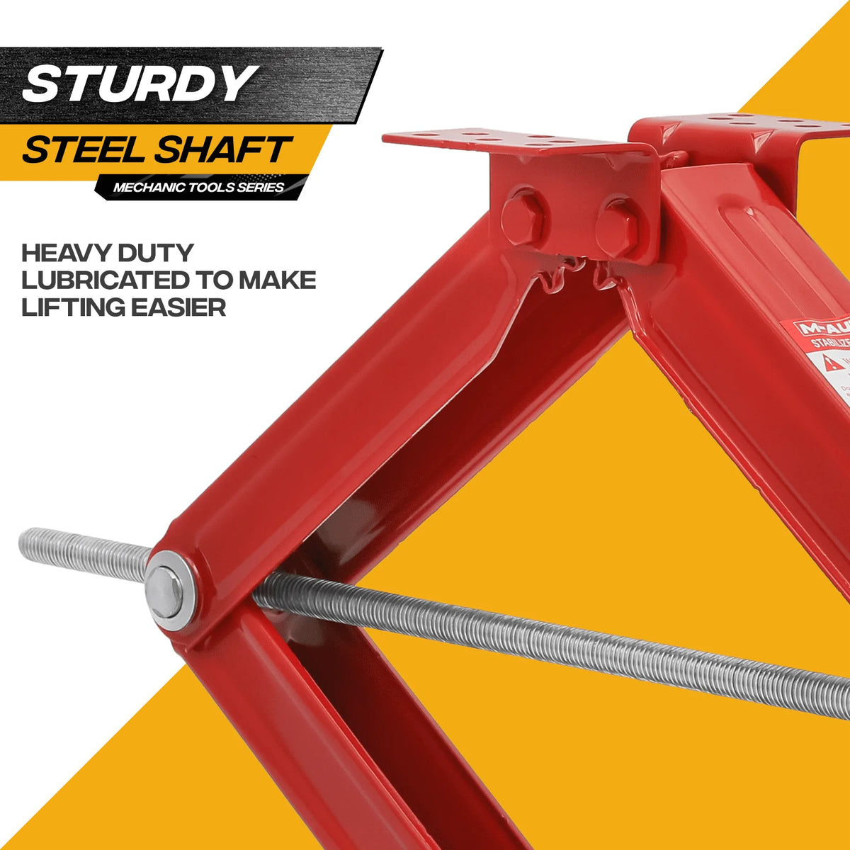 Magshion Set of 4 Heavy Duty Scissor Jack, 2.5 Ton 5000lbs Car Jack Tire Repair Tools Kit, RV Trailer Stabilizer Leveling Scissor Jacks with Handle, Red