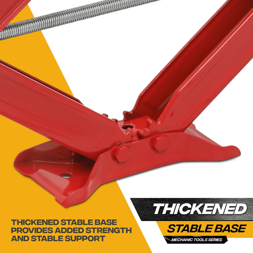 Magshion Set of 4 Heavy Duty Scissor Jack, 2.5 Ton 5000lbs Car Jack Tire Repair Tools Kit, RV Trailer Stabilizer Leveling Scissor Jacks with Handle, Red