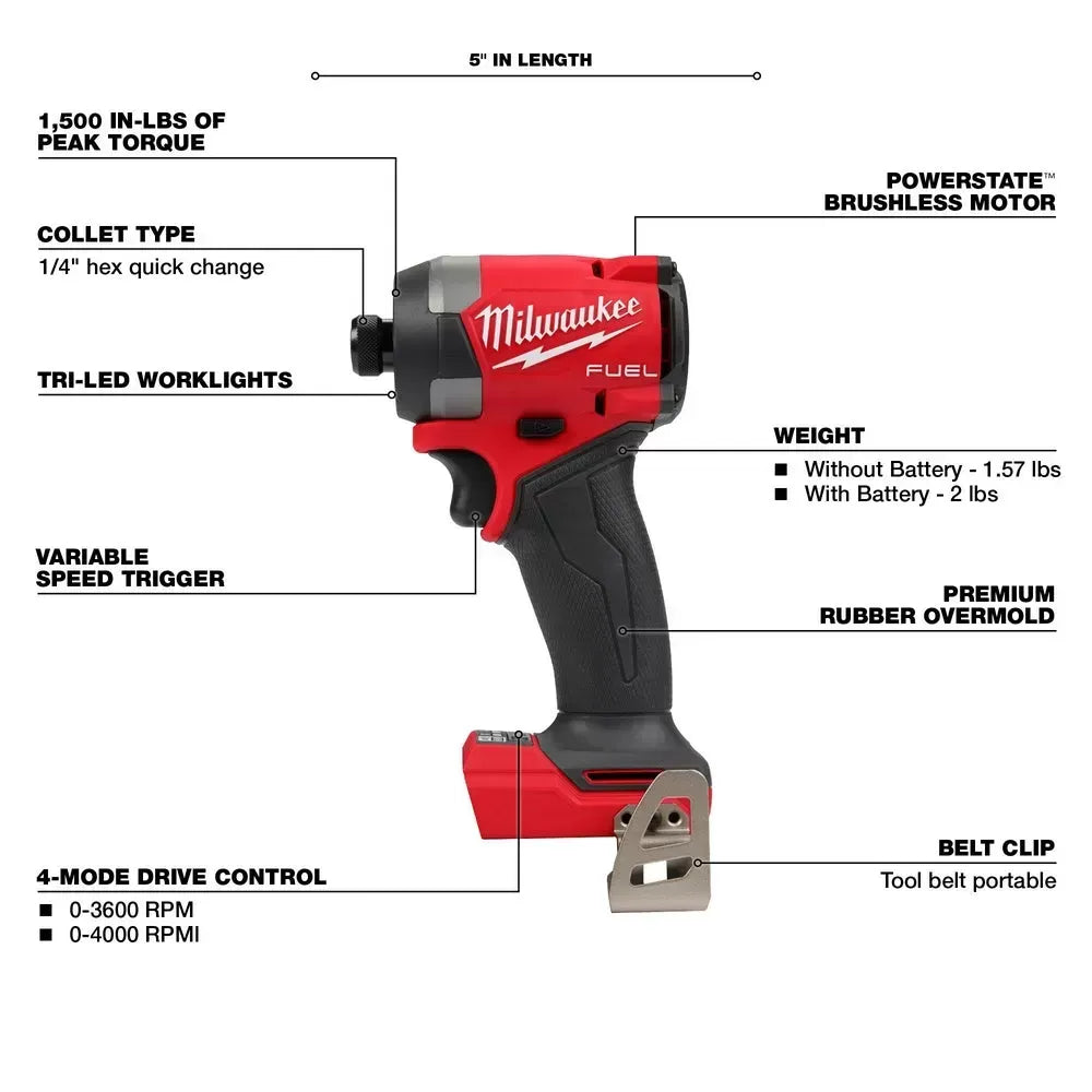Milwaukee Pre-Sale 2953-20 M18 FUEL 18V 1/4 Hex Cordless Li-Ion Impact Driver -Bare Tool