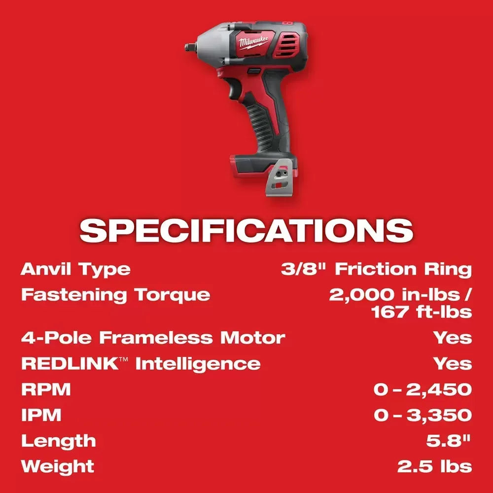 Milwaukee Pre-Sale 2658-20 M18 18V 3/8-Inch Impact Wrench w/ Belt Clip - Bare Tool