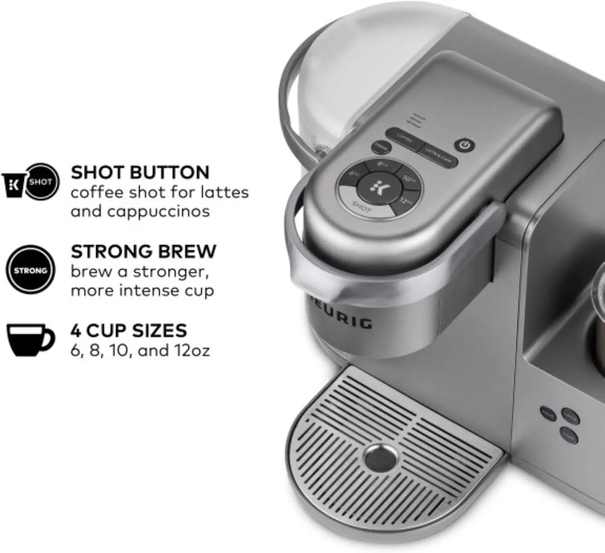 Keurig K-Cafe Special Edition Single Serve K-Cup Pod Coffee, Latte and Cappuccino Maker, Comes with Dishwasher Safe Milk Frother, Nickel