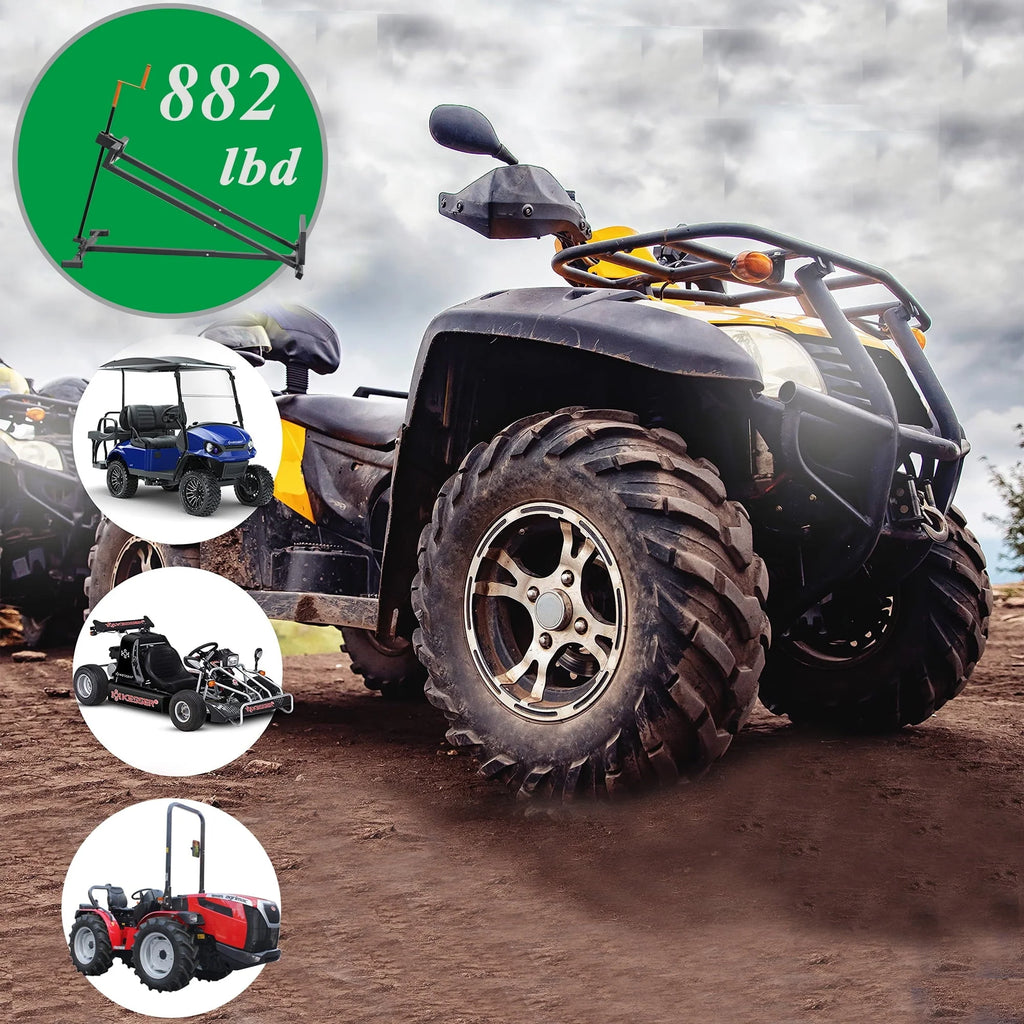 WIILAYOK Lawn Mower Lift Jack with Manual Handle & Power Tool,Riding Telescopic Lift with 882 Lbs Weight Capacity for Garden Tractors Lawn Mowers