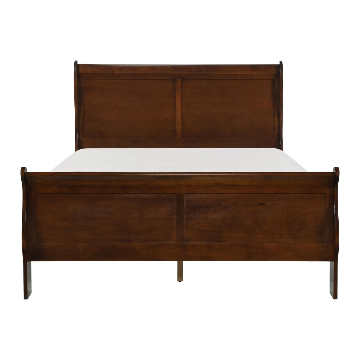Louis Philippe Style Bedroom 3pc Set Queen Size Bed 2x Nightstands Brown Cherry Finish Classic Bedroom Furniture