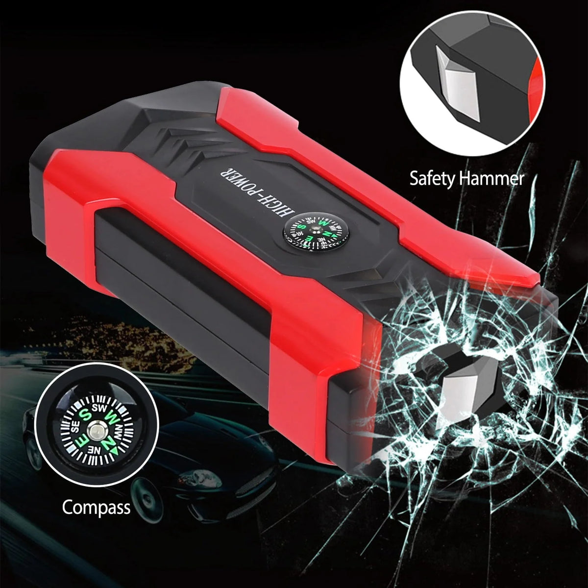 iNova Car Jump Starter Booster 800A Peak 28000mAh 12V Battery Charger (Up to 6.0L Gas or 3.0L Diesel Engine) with LCD Screen 4 Modes LED Flashlight
