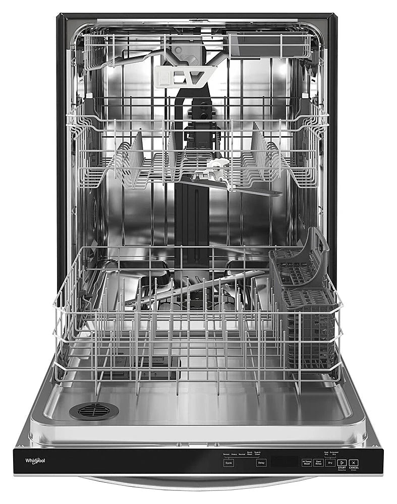 Whirlpool - 24 Top Control Built-In Dishwasher with Stainless Steel Tub, Large Capacity & 3rd Rack, 47 dBA - Stainless steel