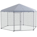 GFVCNIO PawHut Large Metal Coop Run for Ducks and Rabbits with Waterproof and Anti-UV Cover Walk-in Poultry Cage Hen House for Outdoor and Yard Farm Use 13‘ x 11.4‘ x 8.6‘
