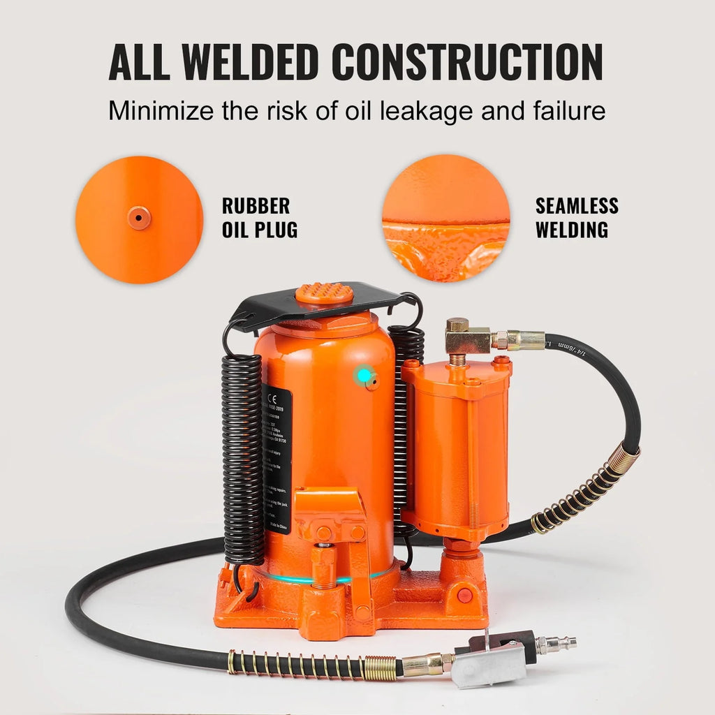 BENTISM Air Hydraulic Bottle Jack 20Ton 10.4-19.7 High Lift Pneumatic Bottle Jack Portable Auto Repairing Shop Tool for Vehicles Trucks Cars