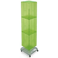 Azar Displays 701465-GRE Green Four-Sided Pegboard Tower Floor Display on Revolving Wheeled Base. Spinner Rack Stand. Panel Size: 14W x 60H